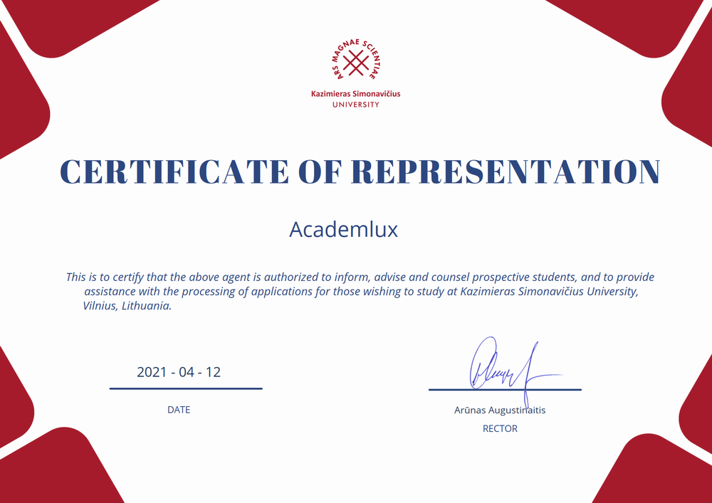 Сертификат Academlux